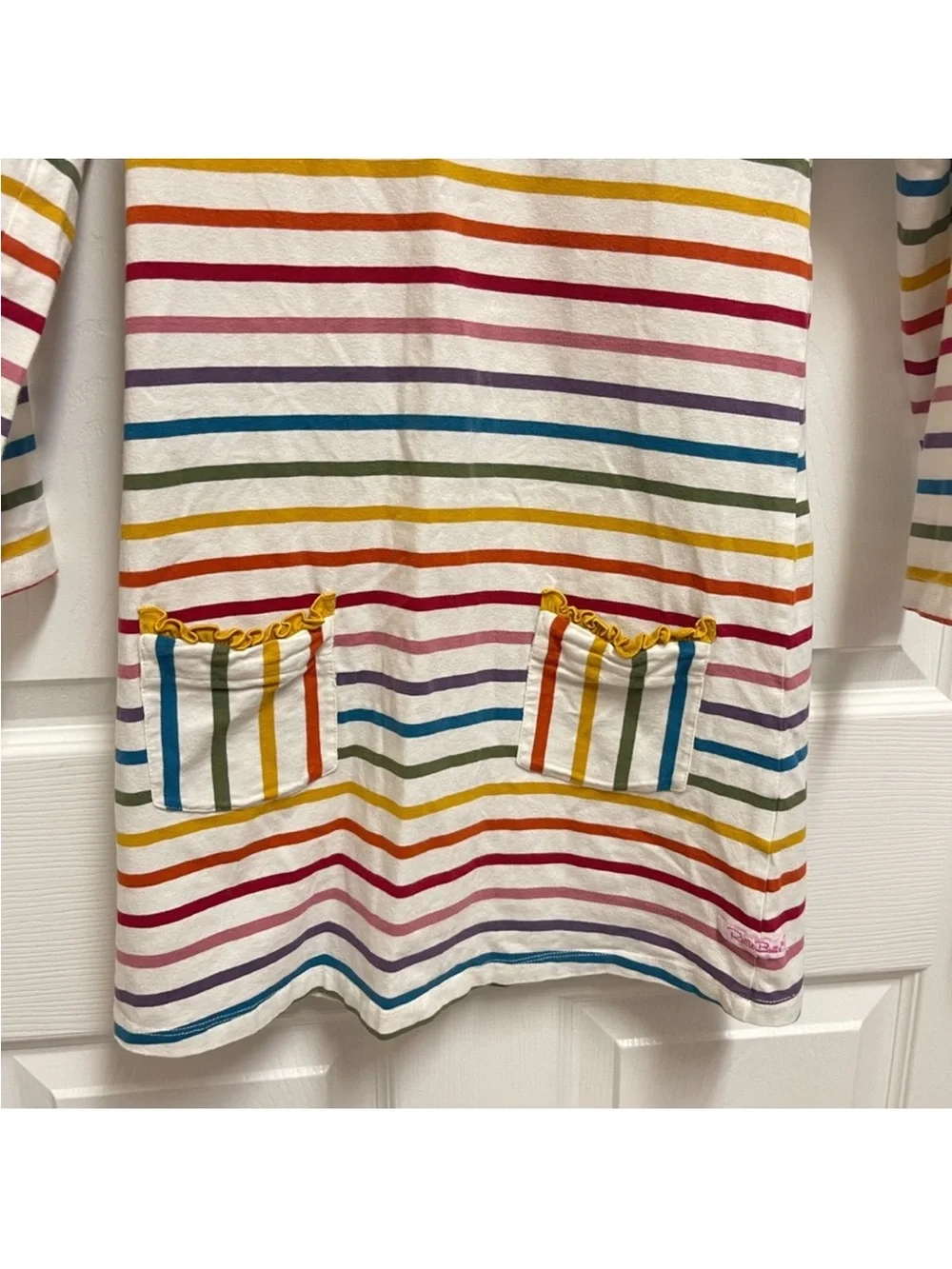 Ruffle Butts Girls Striped Long Sleeve Dress.  Sz Girls 8